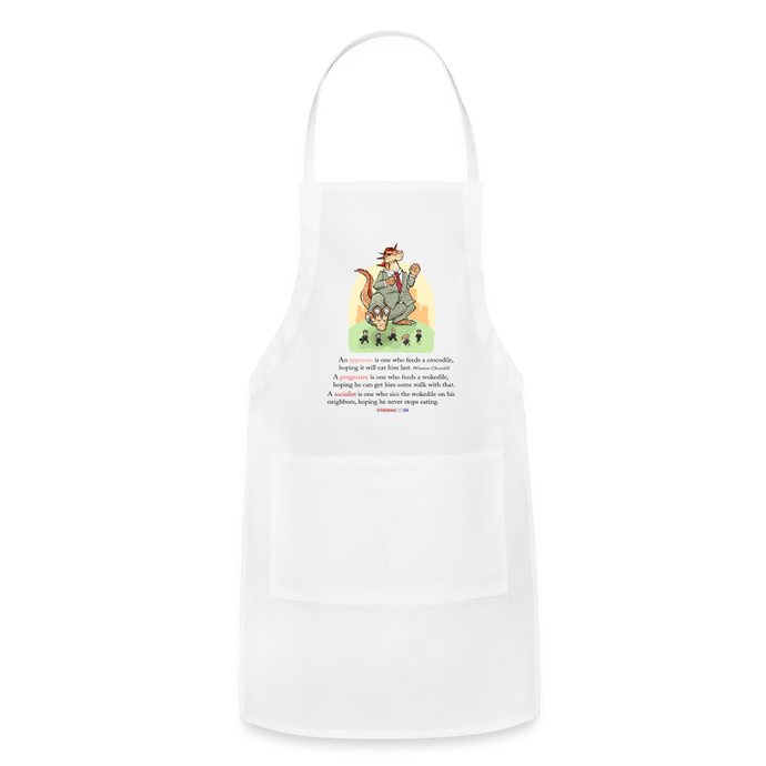 FEEDING THE WOKEDILE (with graphic) - Adjustable Apron - white