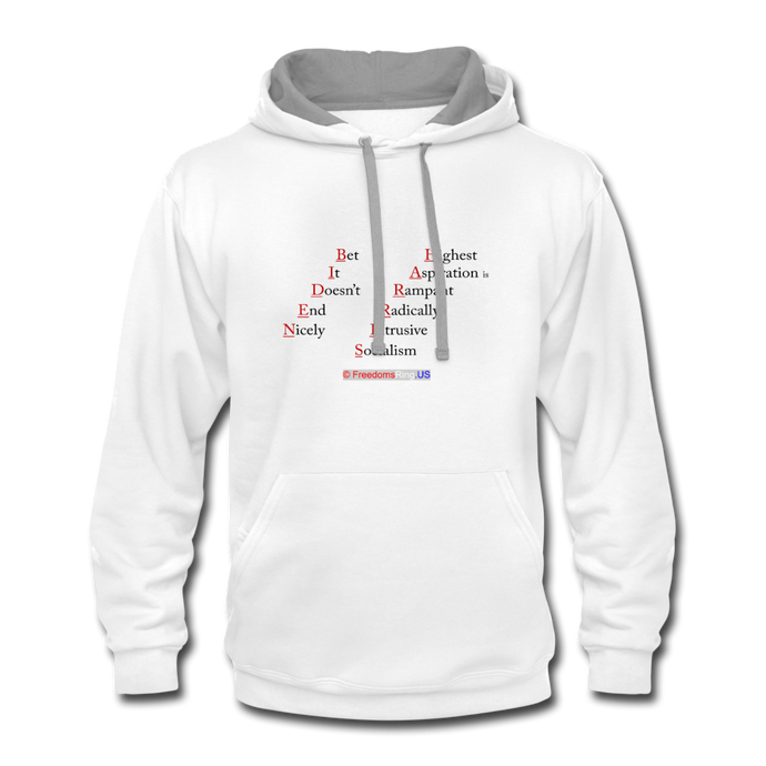 BIDEN-HARRIS - Contrast Hoodie - white/gray