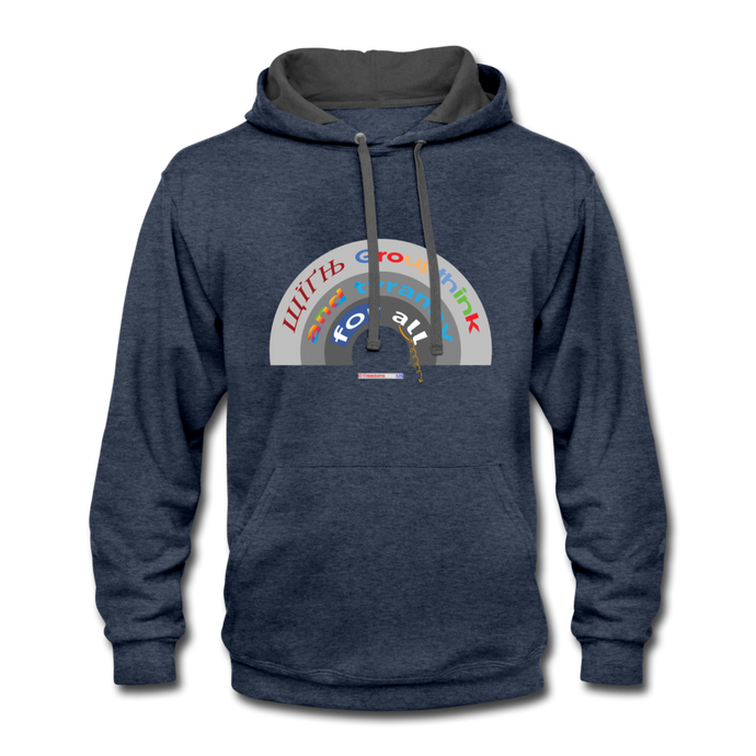 GROUPTHINK RAINBOW - Contrast Hoodie - indigo heather/asphalt