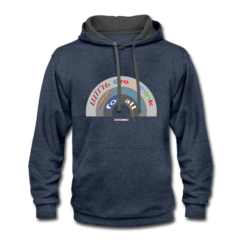 GROUPTHINK RAINBOW - Contrast Hoodie - indigo heather/asphalt