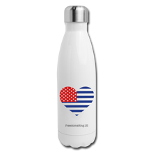 Load image into Gallery viewer, AMERICAN FLAG HEART - Insulated Stainless Steel Water Bottle - white
