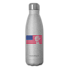 Load image into Gallery viewer, USA STRONG - Insulated Stainless Steel Water Bottle - silver glitter
