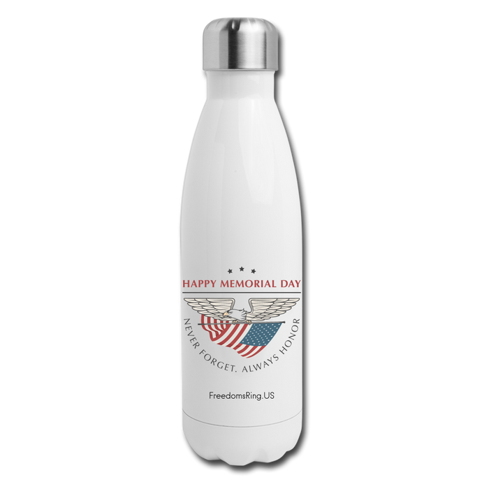 NEVER FORGET, ALWAYS HONOR - Insulated Stainless Steel Water Bottle - white