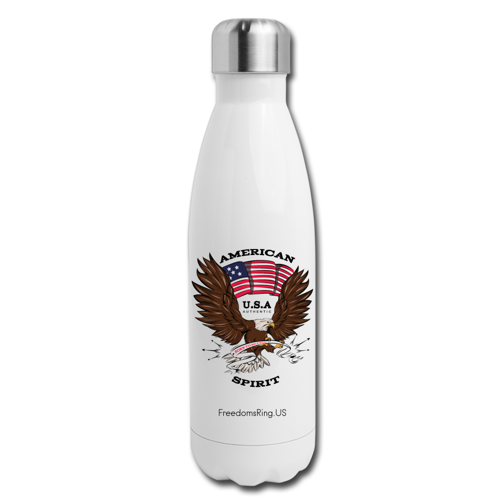 AMERICAN SPIRIT - Insulated Stainless Steel Water Bottle - white