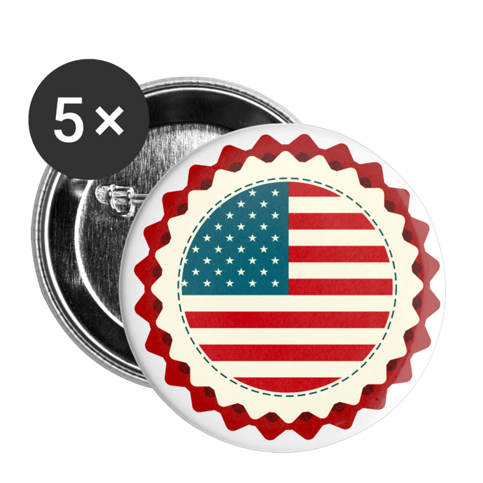 FLAG CIRCLE - Buttons large 2.2'' (5-pack) - white