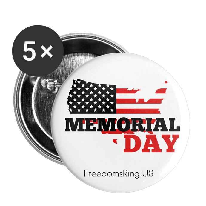 MEMORIAL DAY - Buttons large 2.2'' (5-pack) - white