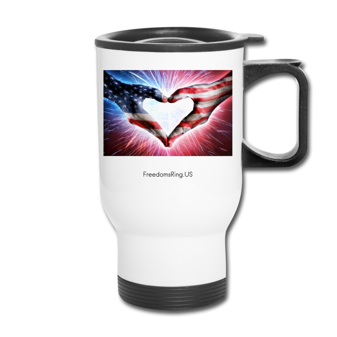 A PATRIOT'S HANDS - Travel Mug - white