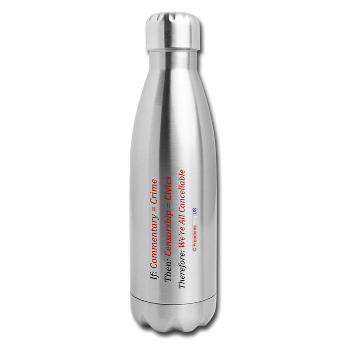 WE'RE ALL CANCELLABLE - Insulated Stainless Steel Water Bottle - silver