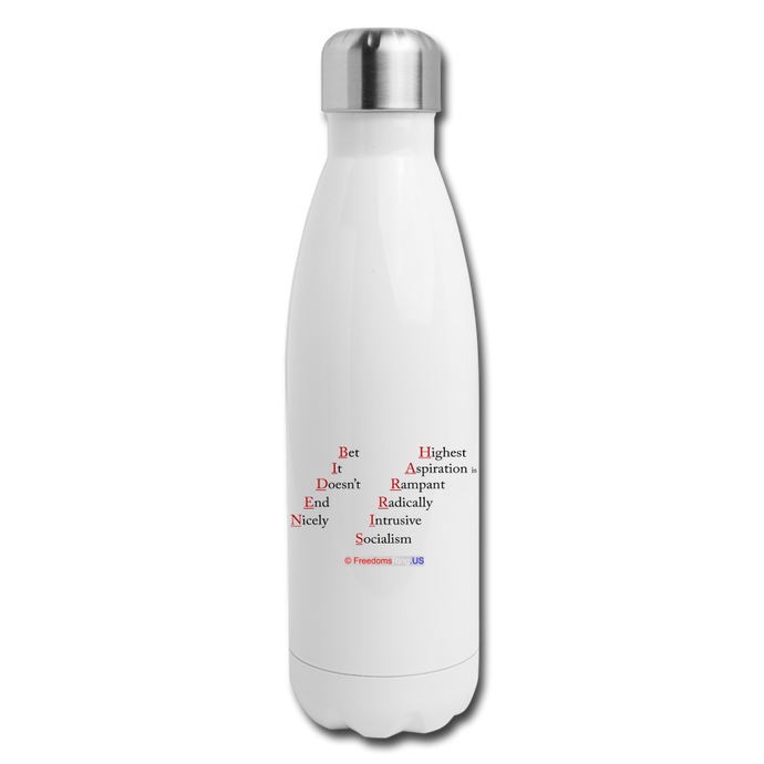 DOESN'T END NICELY - Insulated Stainless Steel Water Bottle - white