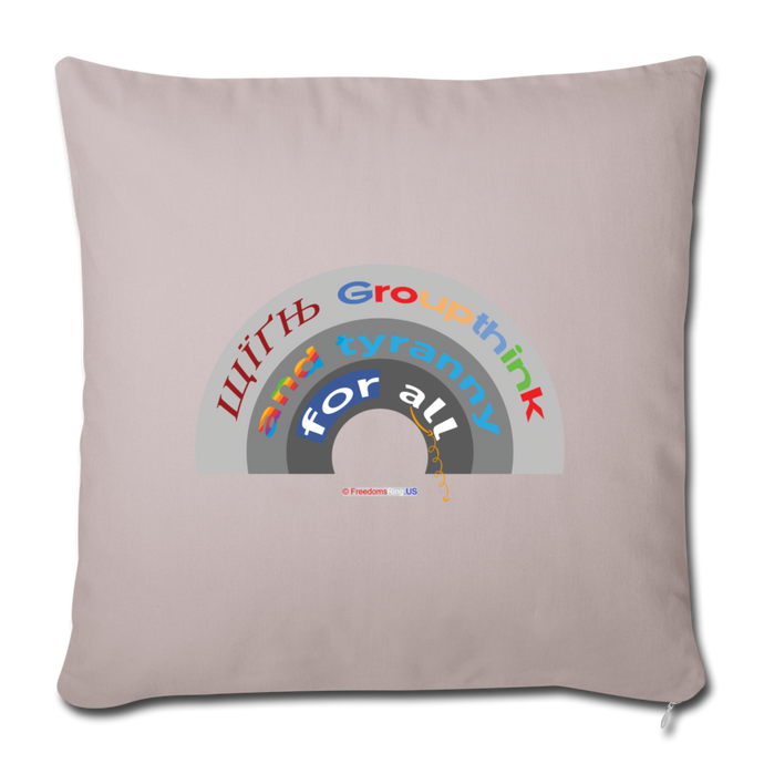 GROUPTHINK RAINBOW - Throw Pillow Cover 18” x 18” - light taupe