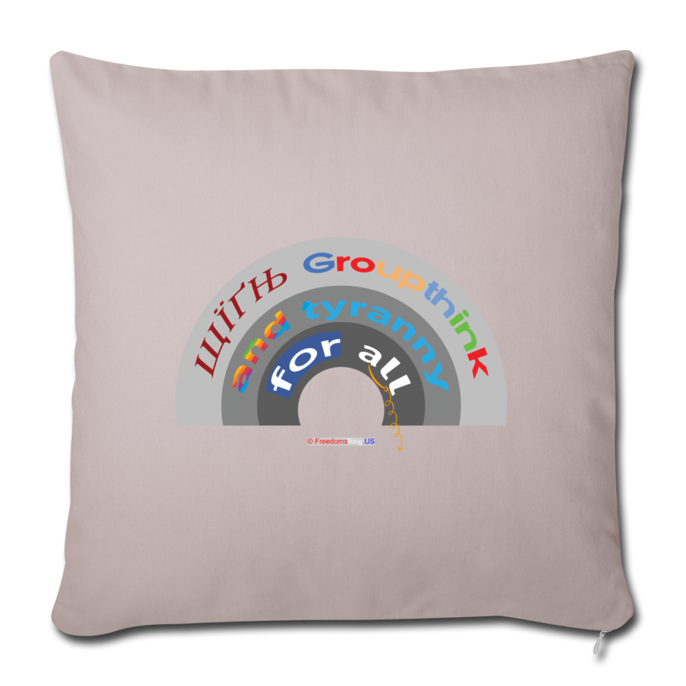 GROUPTHINK RAINBOW - Throw Pillow Cover 18” x 18” - light taupe