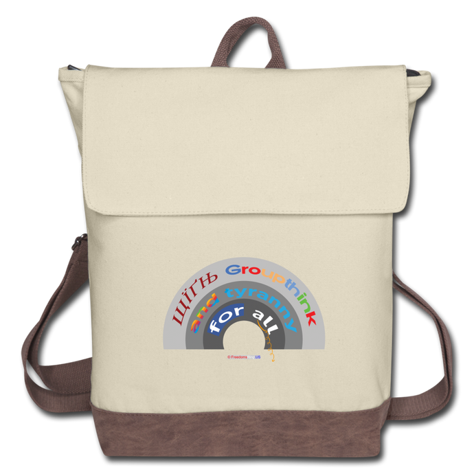 GROUPTHINK RAINBOW - Canvas Backpack - ivory/brown