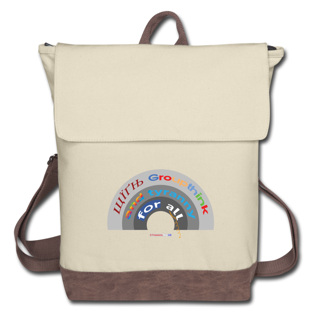 GROUPTHINK RAINBOW - Canvas Backpack - ivory/brown