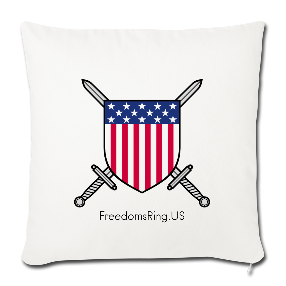 USA SWORD AND SHIELD - Throw Pillow Cover 18” x 18” - natural white