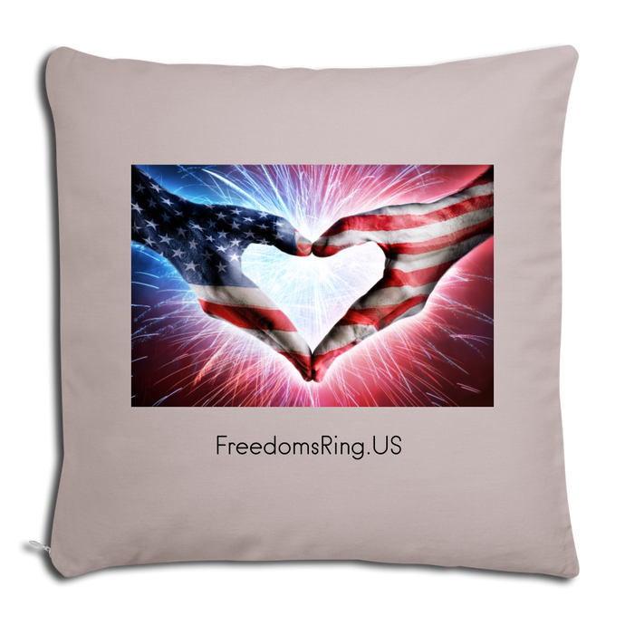 A PATRIOT'S HANDS - Throw Pillow Cover 18” x 18” - light taupe