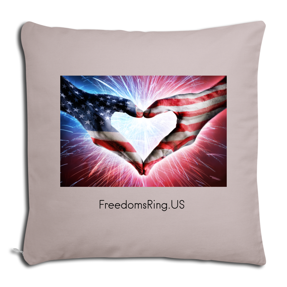 A PATRIOT'S HANDS - Throw Pillow Cover 18” x 18” - light taupe