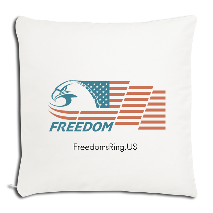 FREEDOM EAGLE - Throw Pillow Cover 18” x 18” - natural white