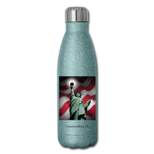 Load image into Gallery viewer, LIBERTY&#39;S LIGHT - Insulated Stainless Steel Water Bottle - turquoise glitter
