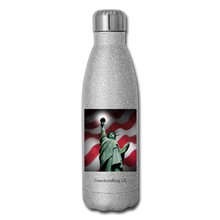 Load image into Gallery viewer, LIBERTY&#39;S LIGHT - Insulated Stainless Steel Water Bottle - silver glitter
