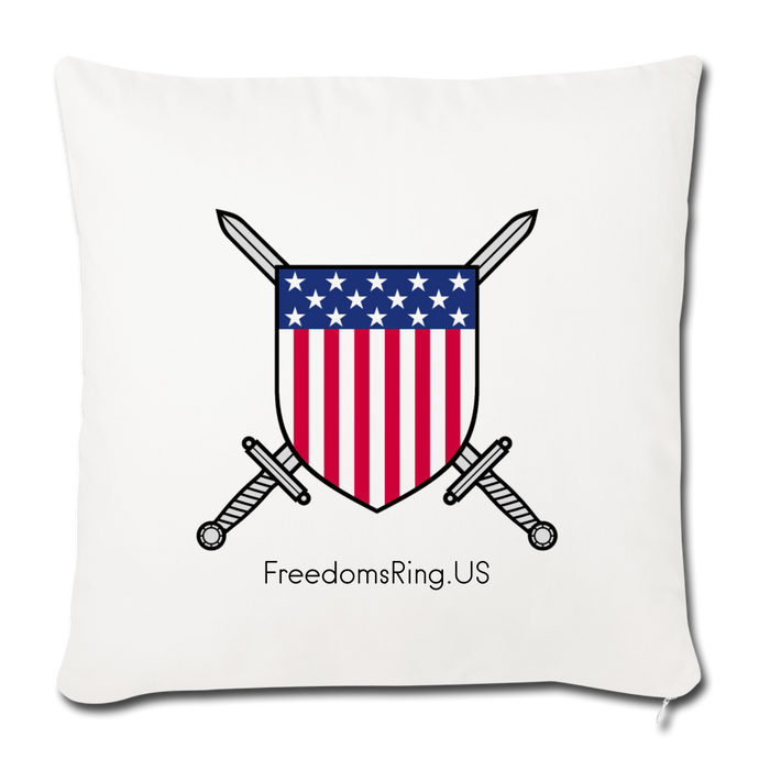 USA SWORD AND SHIELD - Throw Pillow Cover 18” x 18” - natural white