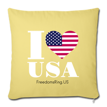 Load image into Gallery viewer, I LOVE USA - Throw Pillow Cover 18” x 18” - washed yellow
