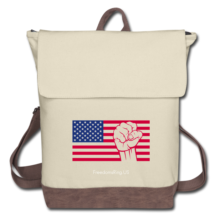 USA STRONG - Canvas Backpack - ivory/brown