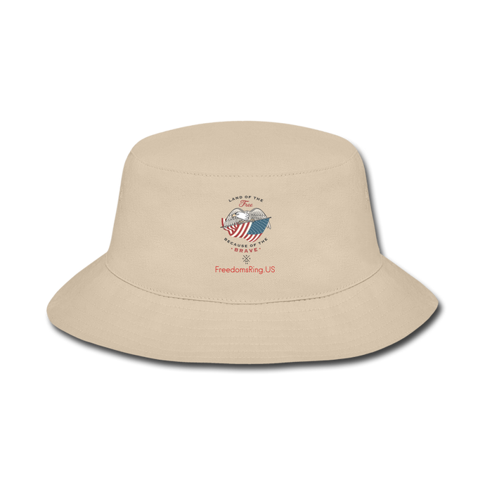 LAND OF THE FREE, BECAUSE OF THE BRAVE - Bucket Hat - cream