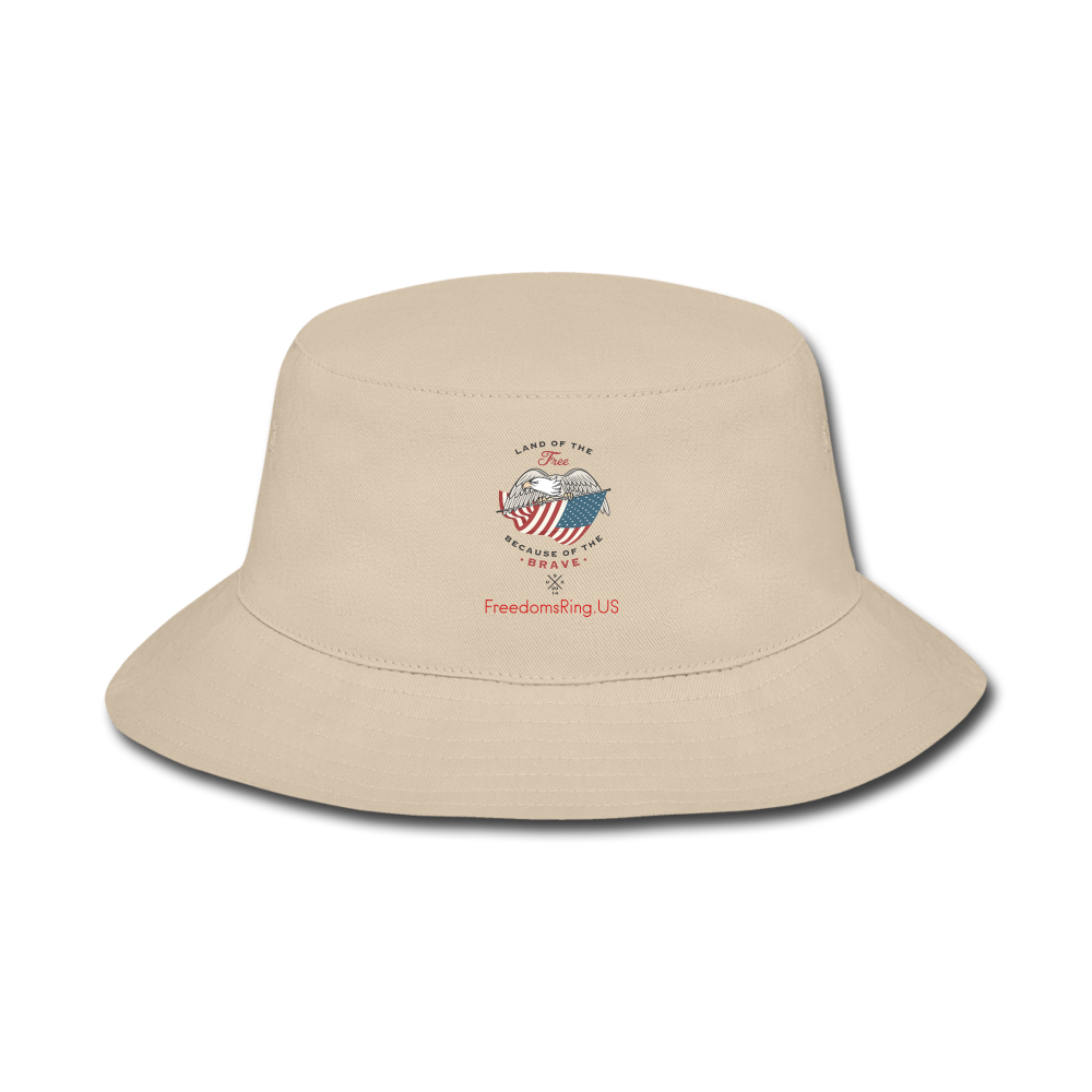 LAND OF THE FREE, BECAUSE OF THE BRAVE - Bucket Hat - cream