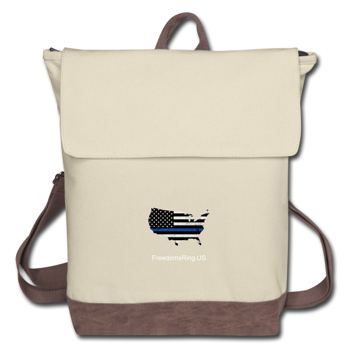 BLUE LINE USA - Canvas Backpack - ivory/brown