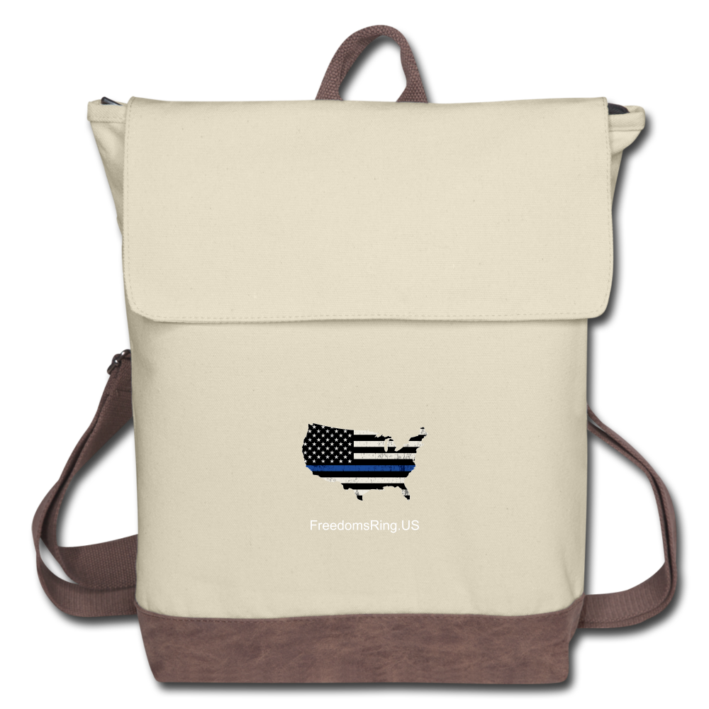 BLUE LINE USA - Canvas Backpack - ivory/brown