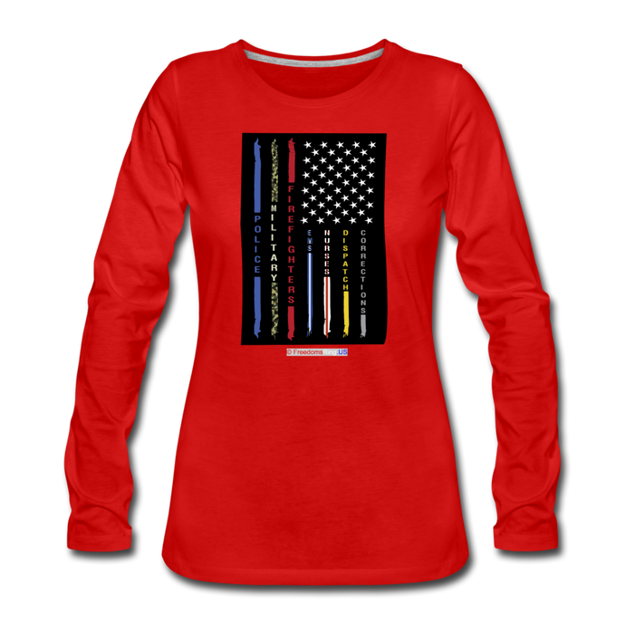 THIN LINES - Women's Premium Long Sleeve T-Shirt - red