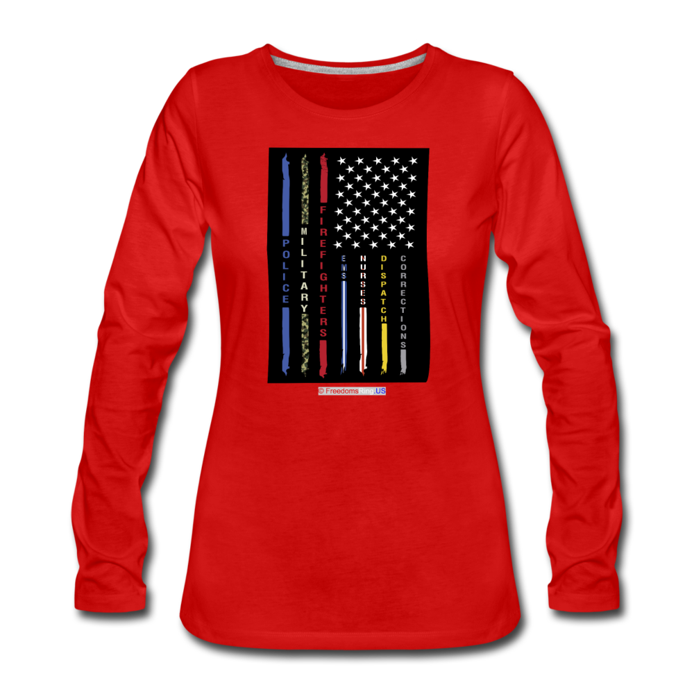 THIN LINES - Women's Premium Long Sleeve T-Shirt - red