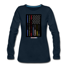 Load image into Gallery viewer, THIN LINES - Women&#39;s Premium Long Sleeve T-Shirt - deep navy
