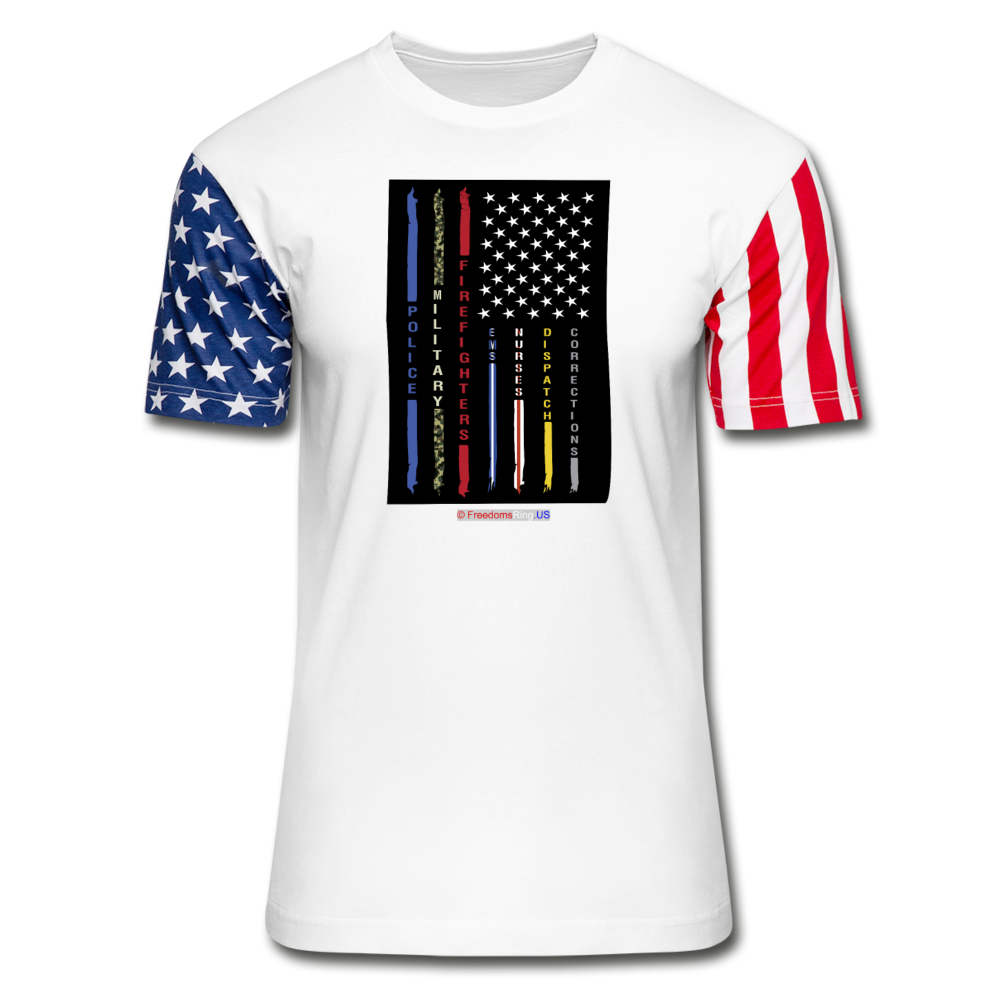 THIN LINES - Stars & Stripes T-Shirt - white