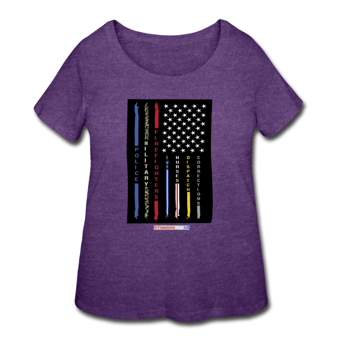 THIN LINES - Women’s Curvy T-Shirt - heather purple