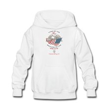 Load image into Gallery viewer, LAND OF THE FREE, BECAUSE OF THE BRAVE - Kids&#39; Hoodie - white
