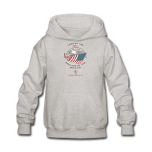 Load image into Gallery viewer, LAND OF THE FREE, BECAUSE OF THE BRAVE - Kids&#39; Hoodie - heather gray
