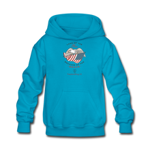 Load image into Gallery viewer, LAND OF THE FREE, BECAUSE OF THE BRAVE - Kids&#39; Hoodie - turquoise
