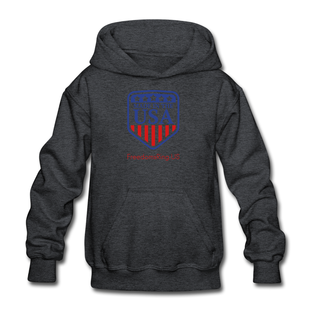 MADE IN THE USA - Gildan Heavy Blend Youth Hoodie - deep heather