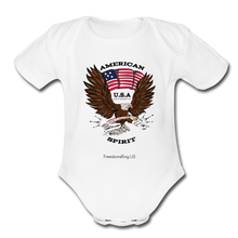 Load image into Gallery viewer, AMERICAN SPIRIT - Organic Short Sleeve Baby Bodysuit - white
