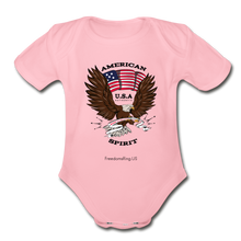 Load image into Gallery viewer, AMERICAN SPIRIT - Organic Short Sleeve Baby Bodysuit - light pink
