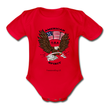 Load image into Gallery viewer, AMERICAN SPIRIT - Organic Short Sleeve Baby Bodysuit - red
