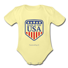 Load image into Gallery viewer, MADE IN THE USA - Organic Short Sleeve Baby Bodysuit - washed yellow
