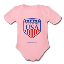 Load image into Gallery viewer, MADE IN THE USA - Organic Short Sleeve Baby Bodysuit - light pink
