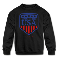 Load image into Gallery viewer, MADE IN THE USA - Kids&#39; Crewneck Sweatshirt - black
