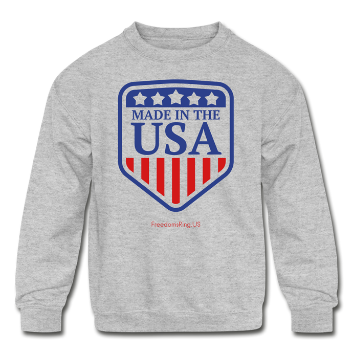 MADE IN THE USA - Kids' Crewneck Sweatshirt - heather gray