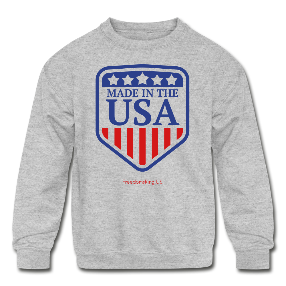 MADE IN THE USA - Kids' Crewneck Sweatshirt - heather gray