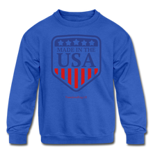 Load image into Gallery viewer, MADE IN THE USA - Kids&#39; Crewneck Sweatshirt - royal blue
