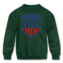 Load image into Gallery viewer, MADE IN THE USA - Kids&#39; Crewneck Sweatshirt - forest green
