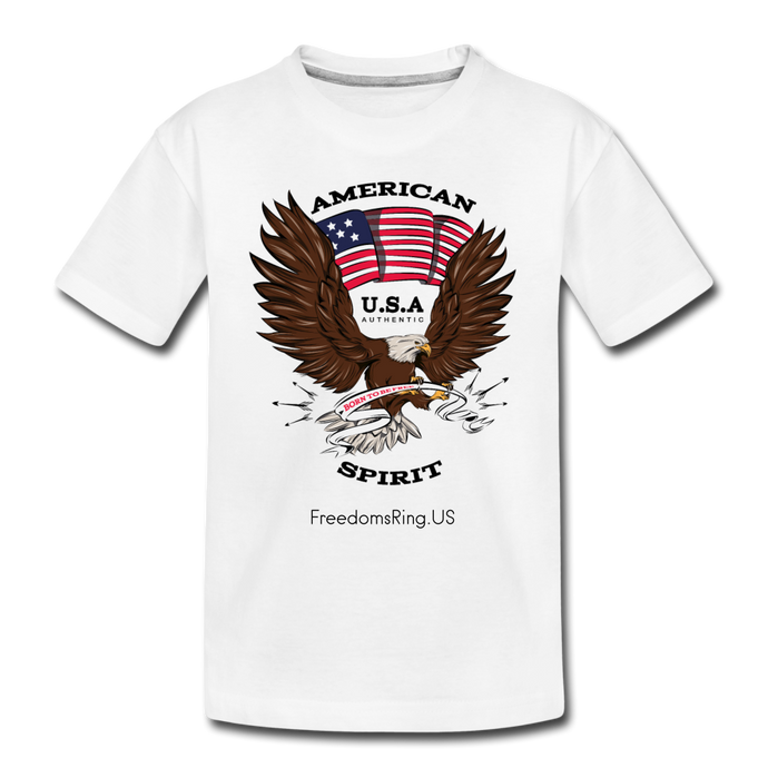 AMERICAN SPIRIT - Kid’s Premium Organic T-Shirt - white